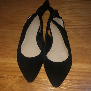 Black suede  flats